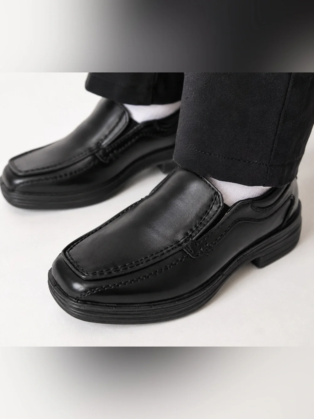 Deer Stags Wise Boys Black Dress Loafers Size 7 Toddler Slip On Formal Shoes